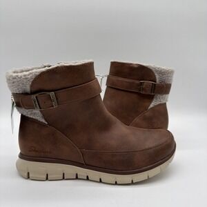 Skechers Synergy Diva Lane Boots Women's 7.5M Brown Faux-fur A133